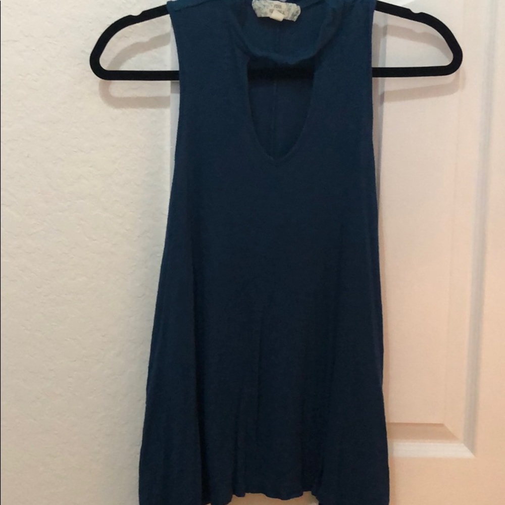 Green muscle t with chest cut out and moc neck